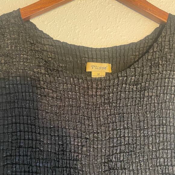 90s Black Funky Textured Whimsygoth Sleeveless Top - Picture 5 of 7